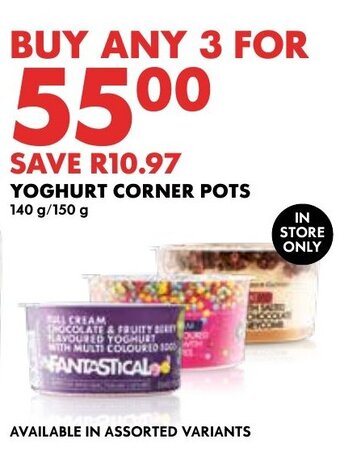 Woolworths YOGHURT CORNER POTS 140 g/150 g offer