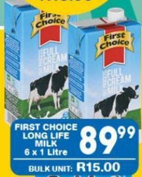 Giant Hyper FIRST CHOICE LONG LIFE 6 x 1 Litre offer
