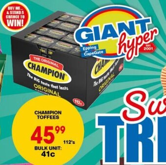 Giant Hyper CHAMPION TOFFEES offer