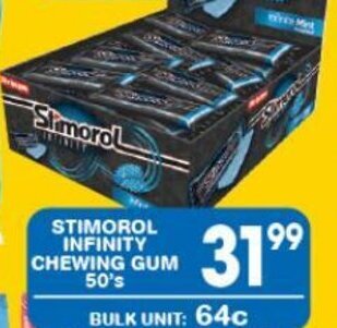 Giant Hyper STIMOROL INFINITY CHEWING GUM 50's offer