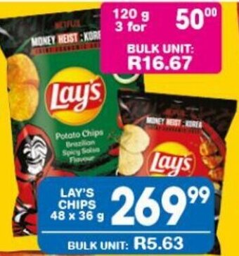 Giant Hyper LAY'S CHIPS 48 x 36 g offer