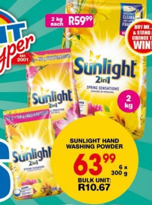 SUNLIGHT HAND WASHING POWDER offer at Giant Hyper