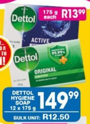 Giant Hyper DETTOL HYGIENE SOAP 12x175g offer