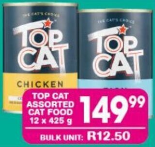 TOP CAT ASSORTED CAT FOOD 12x425g