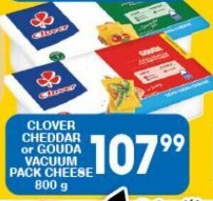 Giant Hyper CLOVER CHEDDAR or GOUDA VACUUM PACK CHEESE 800 g offer