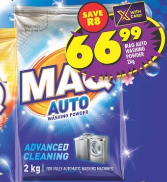 Shoprite MAQ AUTO WASHING POWDER 2kg offer