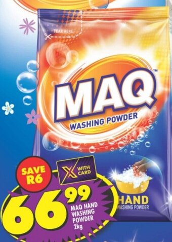Shoprite MAQ HAND WASHING POWDER 2kg offer