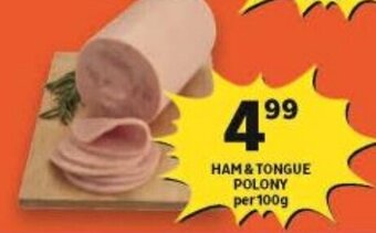 Shoprite HAM & TONGUE POLONY per 100g offer