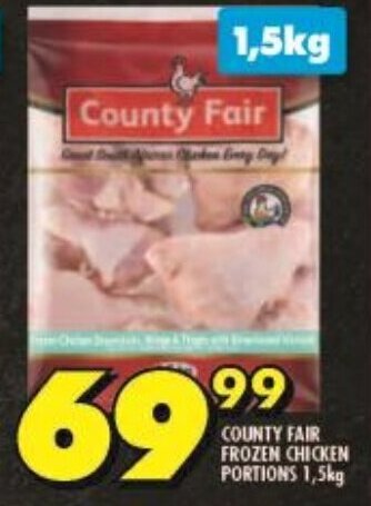 Shoprite COUNTY FAIR FROZEN CHICKEN PORTIONS 1,5kg offer