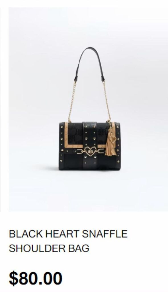 Black heart snaffle shoulder bag offer at River Island