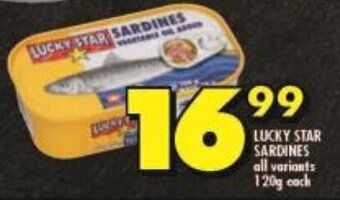 Shoprite LUCKY STAR SARDINES all variants 120g each offer