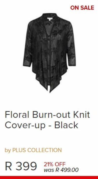 Floral burn out knit cover up black