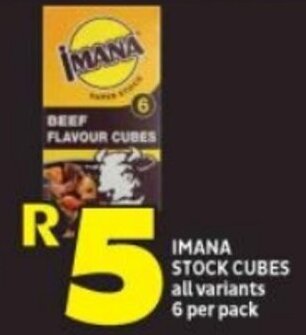 Shoprite IMANA STOCK CUBES all variants 6 per pack offer