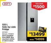 Builders Warehouse Defy 555l side by side fridge metallic dff447 offer