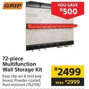 Grip 72 piece multifunction wall storage kit