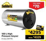 Builders 100l high pressure geyser offer at Builders Warehouse