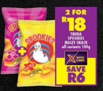Shoprite TRUDA SPOOKIES MAIZE SNACK all variants 100g offer