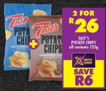 Shoprite Tait's Potato Chips all variants 125g offer
