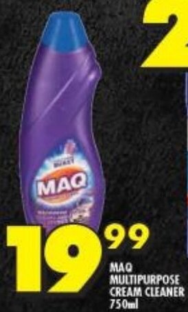 Shoprite MAQ MULTIPURPOSE CREAM CLEANER 750ml offer