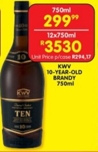 KWV 10-YEAR-OLD BRANDY 750ml