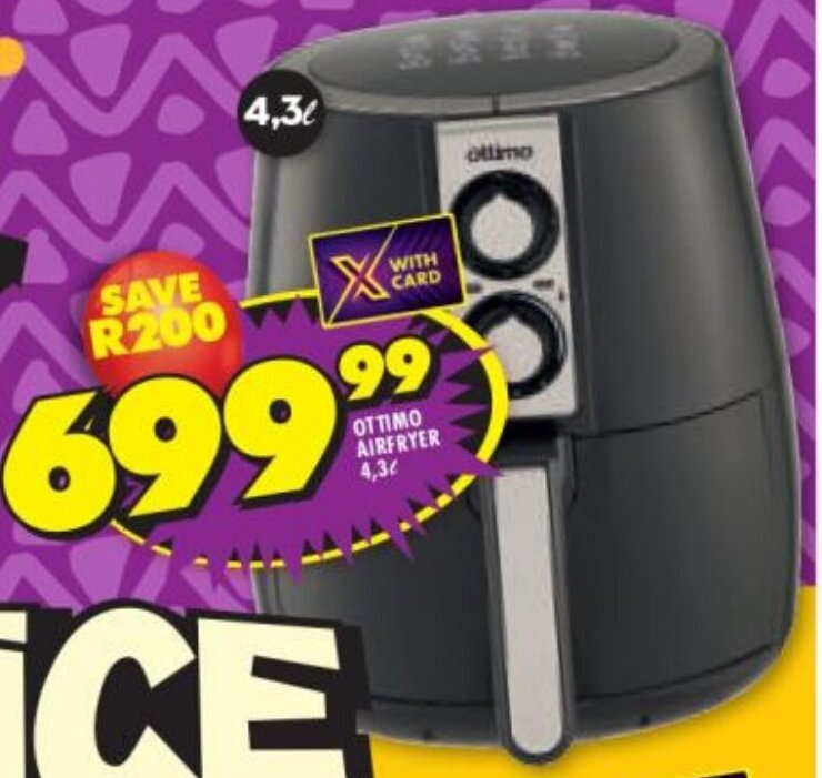 OTTIMO AIRFRYER 4,3L offer at Shoprite