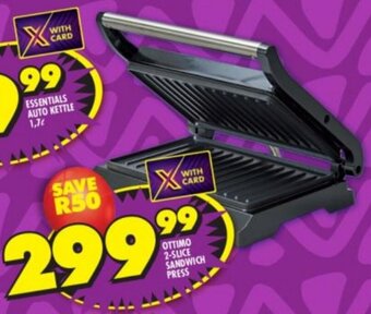 Shoprite OTTIMO 2-SLICE SANDWICH PRESS offer