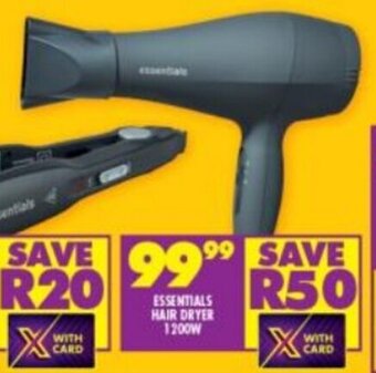 Shoprite ESSENTIALS HAIR DRYER 1200W offer