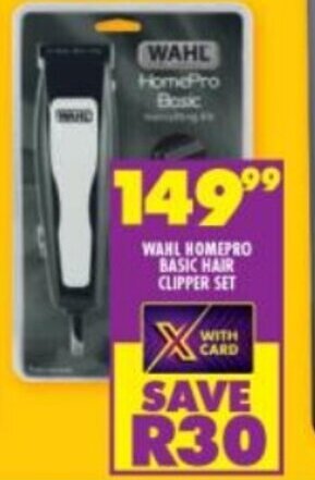 Shoprite WAHL HOMEPRO BASIC HAIR CLIPPER SET offer