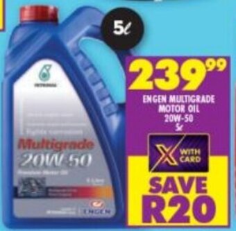 Shoprite ENGEN MULTIGRADE MOTOR OIL 20W-50 5L offer