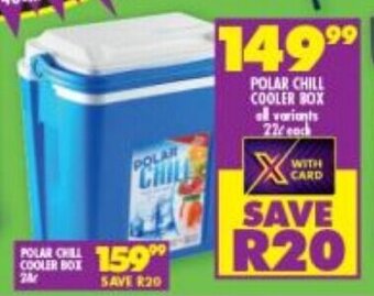 Shoprite POLAR CHILL COOLER BOX all variants 22L each offer