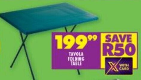 TAVOLA FOLDING TABLE offer at Shoprite