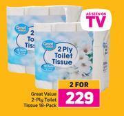 Game Great value 2 ply toilet tissue 18 pack-for 2 offer