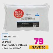 Game Mainstays 2 pack hollowfibre pillows offer