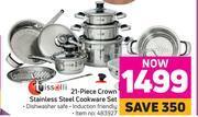 Game Tissolli 21 piece crown stainless steel cookware set offer