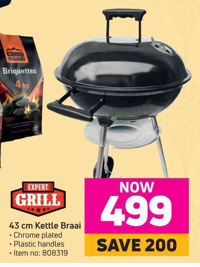 Expert grill 43cm kettle braai offer at Game