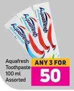 Game Aquafresh toothpaste assorted-for 3 x 100ml offer