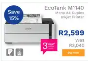 First Shop Epson EcoTank M1140 Mono A4 Duplex Inkjet Printer offer