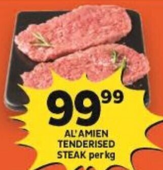 Shoprite AL'AMIEN TENDERISED STEAK per kg offer