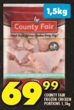 Shoprite COUNTY FAIR FROZEN CHICKEN PORTIONS 1,5kg offer