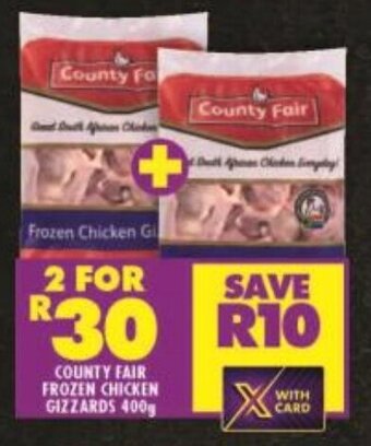 Shoprite COUNTY FAIR FROZEN CHICKEN GIZZARDS 400g offer