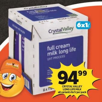 Shoprite CRYSTAL VALLEY LONG LIFE MILK all variants 6x1L per pack offer