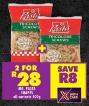Shoprite MR. PASTA SHAPES all variants 500g offer