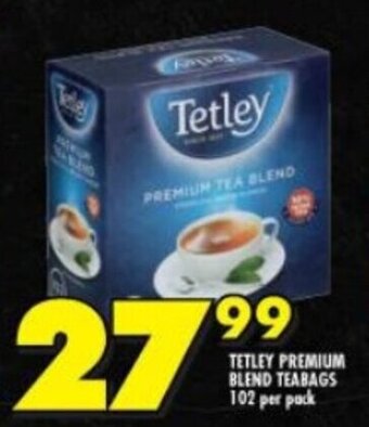 Shoprite TETLEY PREMIUM BLEND TEABAGS 102 per pack offer