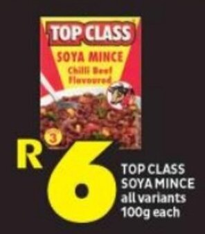 Shoprite TOP CLASS SOYA MINCE all variants 100g each offer