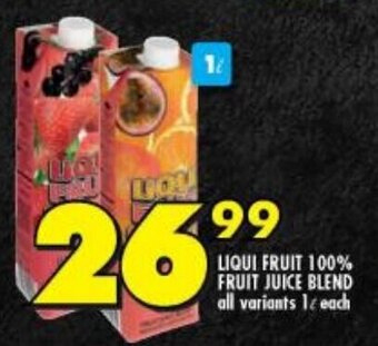 Shoprite LIQUI FRUIT 100% FRUIT JUICE BLEND all variants 1L each offer
