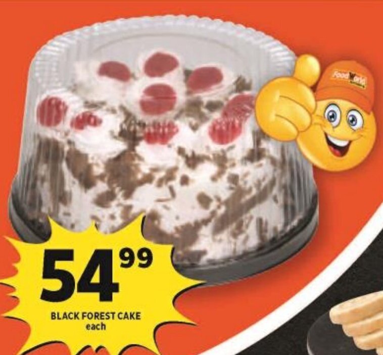 BLACK FOREST CAKE each offer at Shoprite