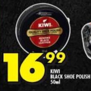 Shoprite KIWI BLACK SHOE POLISH 50ml offer