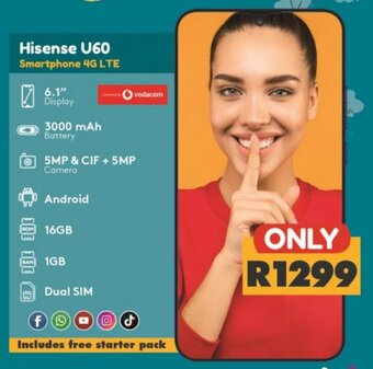 Shoprite Hisense U60 Smartphone 4G LTE offer