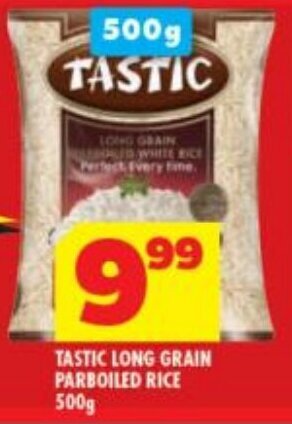 Usave TASTIC LONG GRAIN PARBOILED RICE 500g offer
