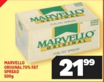 Usave MARVELLO ORIGINAL 70% FAT SPREAD 500g offer